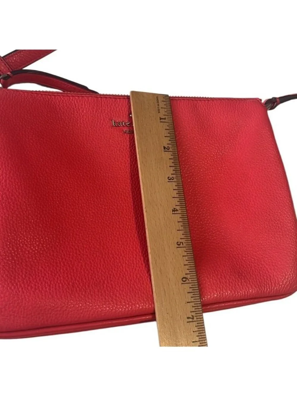 Kate Spade Coral Leila Triple Gusset Adjustable Strap Leather Crossbody